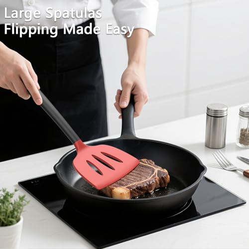 3 Pack Silicone Spatula Set (RedBlack)