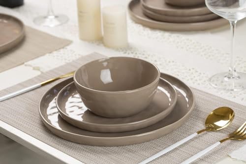 Mars Stoneware Dinnerware Set for 8 (Cinnamon Brown / Set(24pcs))