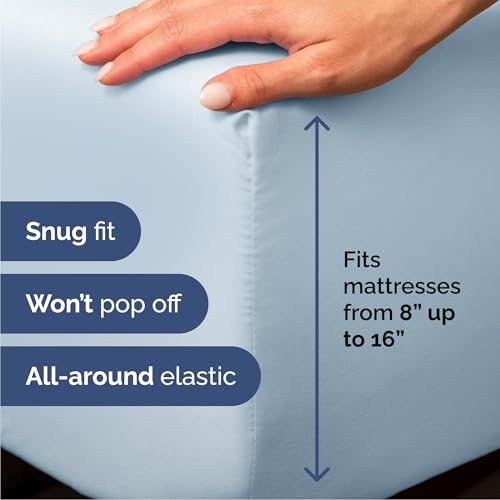 Queen Size 4 Piece Sheet Set (24 - Sky Blue / Queen)
