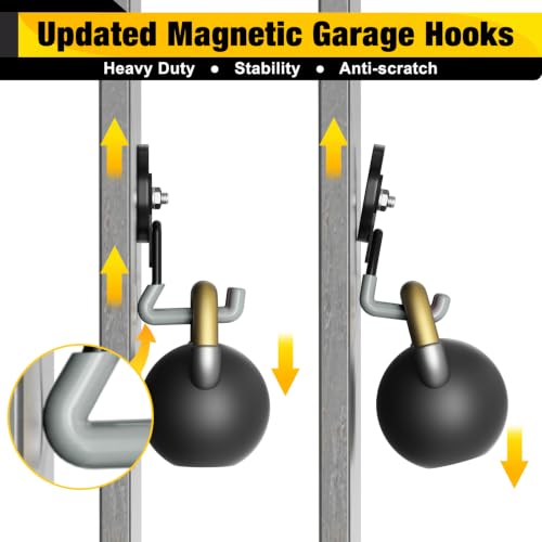 Heavy Duty Storage Magnetic Utility Hooks Large Garage Magnet Hooks with Anti (Gray)