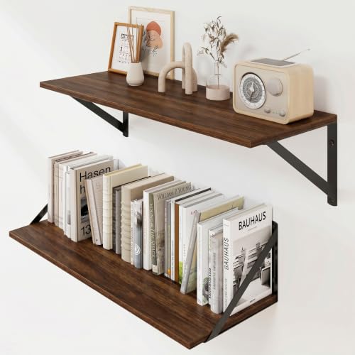 Black Deep Floating Shelves for Wall