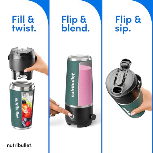 Flip Portable Blender with Insulated Cup (20 oz / Eucalyptus)