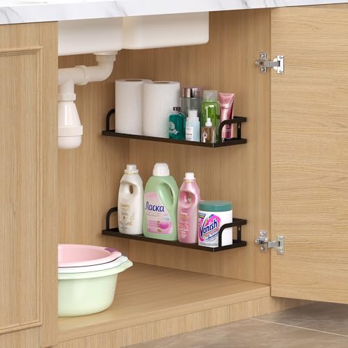 2 Pack 16.5" Extra Long Slim Hollowout Shower Caddy (Vintage Bronze / U-Shape Easy Access (16.5" Extra Long))