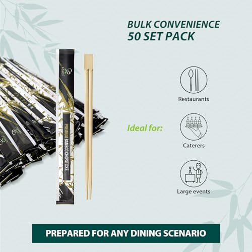Premium Disposable Bamboo Chopsticks (9 Inch / 400 Sets)