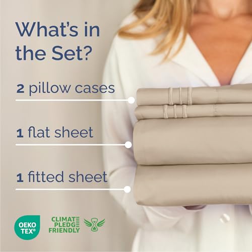 Cal King Size 4 Piece Sheet Set (12 - Cream / California King)