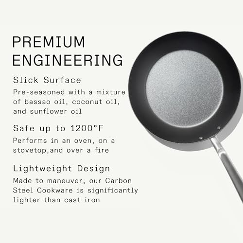 Cookware Seasoned 8" Carbon Steel Frying Pan (8" Seasoned Carbon Steel Pan)