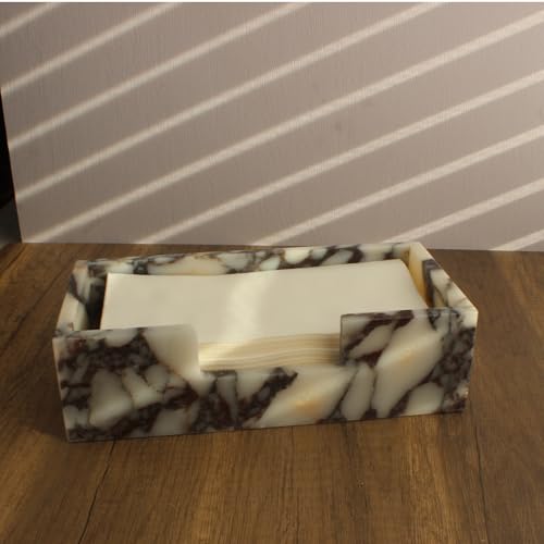Natural Calacatta Viola Marble Napkin Holder 9.8"x4.9"x2.8" (9.8" × 4.9" × 2.8" - Guest Towel Calacatta)