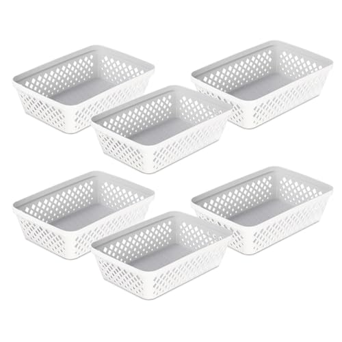 Plastic Storage Basket Set (White / Medium)