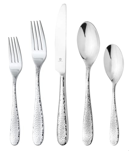 Hammered Silverware Set (80-Piece)