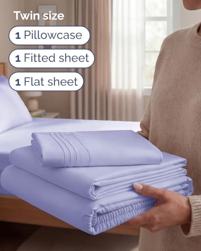 Twin Size 3 Piece Sheet Set (35 - Lavender / Twin)