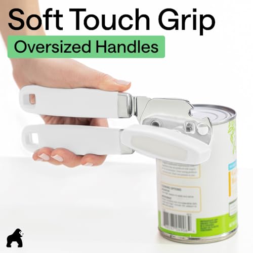 Upgraded Model Stainless Steel Manual Can Opener (White)