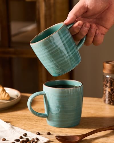 Coffee Mugs Set of 4 (Meteor-Peacock Green / 4 Count (Pack of 1))