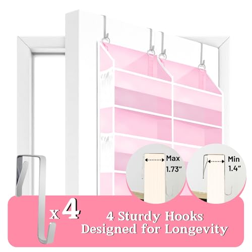 Pink Over The Door Organizer 5 Tiers (Pink - 5 Tiers)