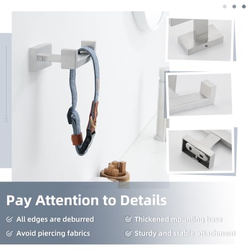 Towel Hook for Bathroom (1 Pack / Brushed Nickel)