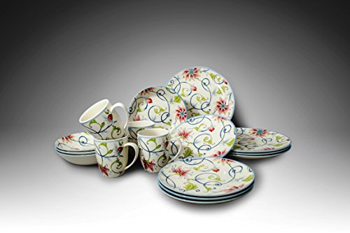16 Piece Porcelain Dinnerware Set for 4 (16 / Botanical)