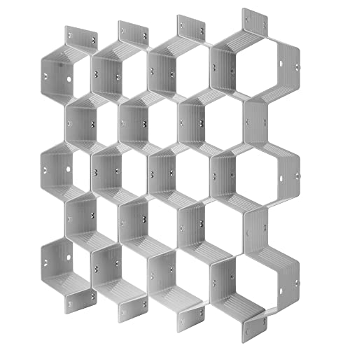 Drawer Divider Organizer Adjustable DIY Grid Honeycomb Drawer Divider for Underwear Belt Scarf Socks Gray (Grey)