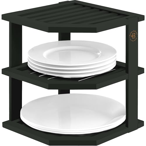 Black Plate Organizer for Cabinet