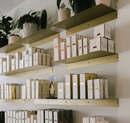Made in USA 12 Inch Linear Floating Shelf (12-inch X 8-inch Powder Coated Gold)