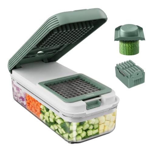 Essential Vegetable Chopper & Mandoline Slicer (Green)