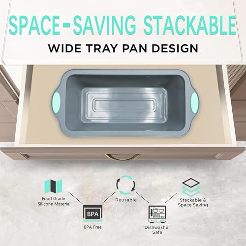 9 Inch Silicone Bread and Loaf Pan (2-Pack 9-Inch Bread Pan / Light Grey)