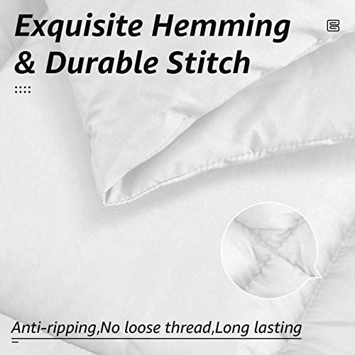 All Season Twin Size Bed Comforter (White / Twin（64*88）)