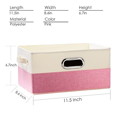 Fodable Storage Bins for Closet [3 (Pink&Cream / Medium(3-Pack))
