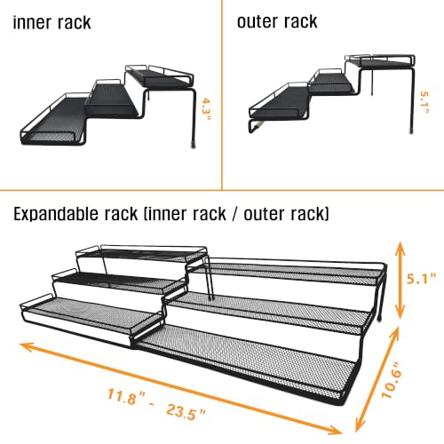 3 Tier Wide Expandable Cabinet Spice Rack Organizer (Comfort & Wide)