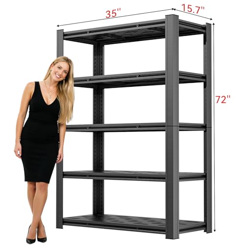 5 Tier Heavy Duty Garage Shelving (5T 35"W x 15.7"D x 72"H)
