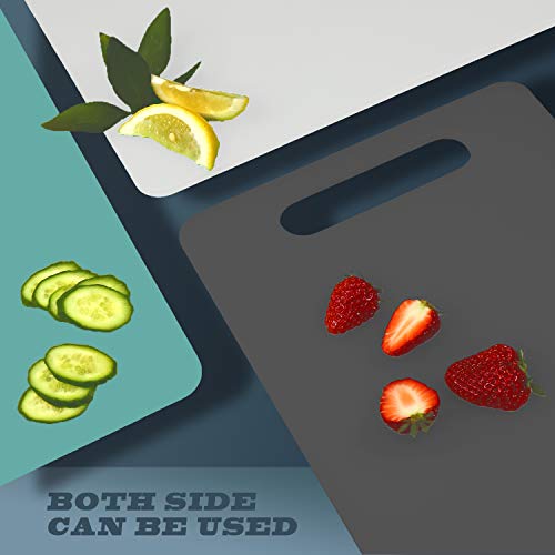 Plastic Utility Cutting Board with Handles (Gray)