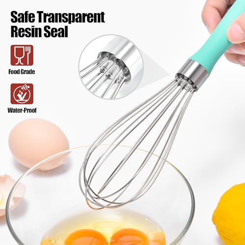 18 8 Stainless Steel Balloon Whisk for Cooking (S / Aqua Sky)