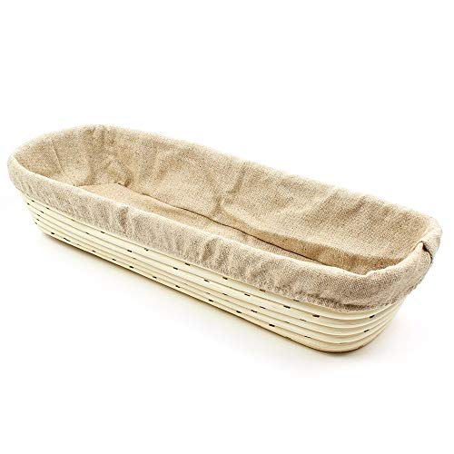 Bread Proofing Basket with Liner (15.5" x 5.5" x 3.5"H / Rectangular)