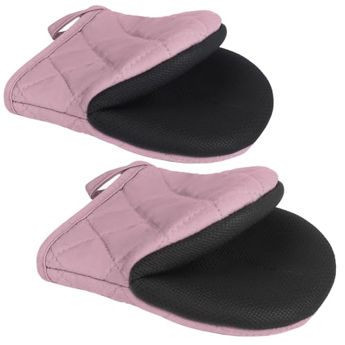 1 Pair Short Oven Mitts (Pink)