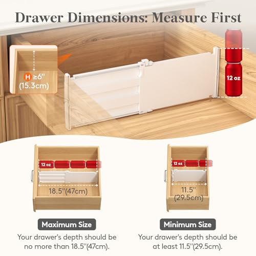 6" Tall Drawer Dividers (6"H, 11.5-18.5"L)