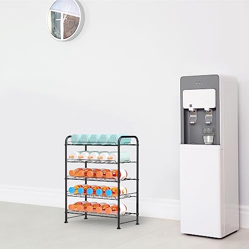 Water Bottle Organizer 5 Tier FreeStanding Water Bottle Storage Rack Metal Beverage Can Dispenser for Pantry (5 Count)