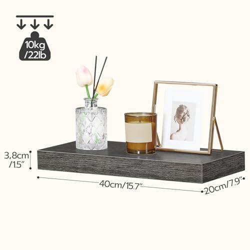 Floating Shelves for Wall (Charcoal Gray / 15.7 Inches)