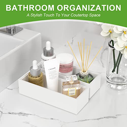Bamboo Kitchen Drawer Organizer (9 x 3 x 2 Inch / White)