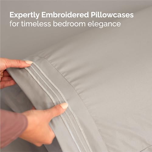 Split King Size 5 Piece Sheet Set (03 - Light Grey / Split King Size)