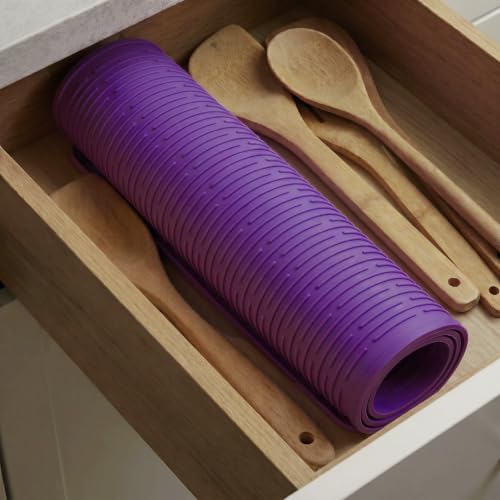 Silicone Dish Drying Mat for Multiple Usage (Purple / 36"L x 18"W)
