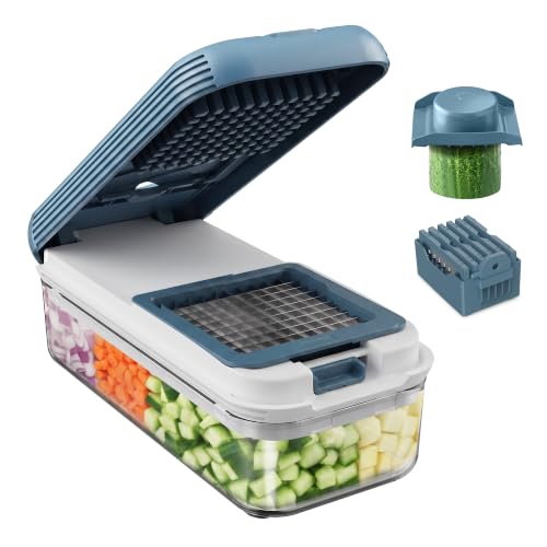 Essential Vegetable Chopper & Mandoline Slicer (Blue)