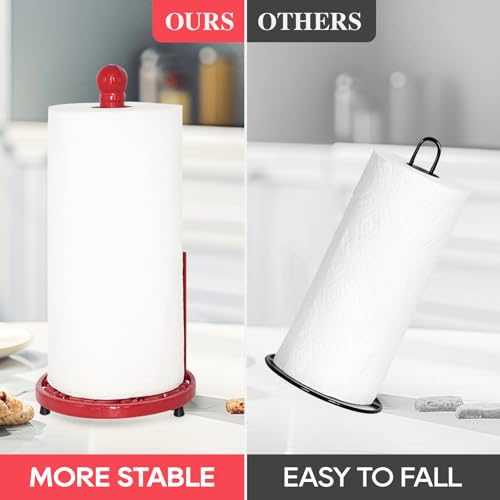 Cast Iron Paper Towel Holder (Red Mistletoe Base)