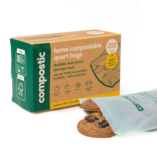 Compostable Quart Bags (200 Count (Pack of 1) / Quart)