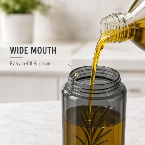 Olive Oil Dispenser Bottle for Kitchen (Grey / 14OZ Set of 2)