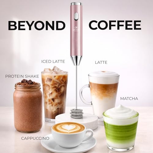 Rechargeable Milk Frother Handheld (Bubblegum / Rechargeable Z1 Motor Max)
