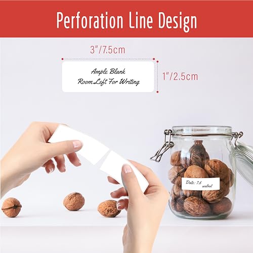 300 Removable Blank Food Labels (300-blank / 1” x 3”)