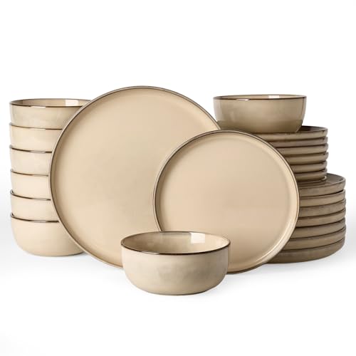 Milkyway 24 Piece Stoneware Dinnerware Set (Milk Tea / Service for 8 (Standard Dinner Set))