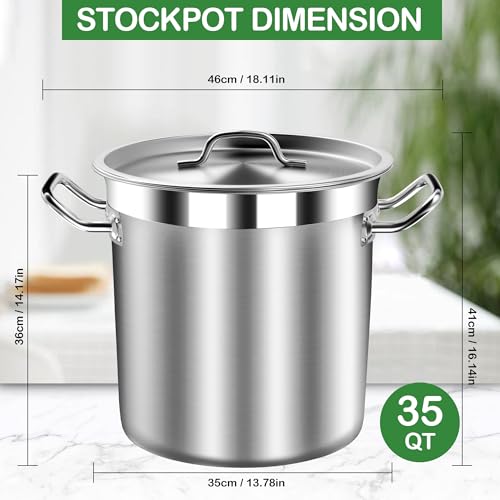 35 Quart Commercial Grade Large Stock Pot