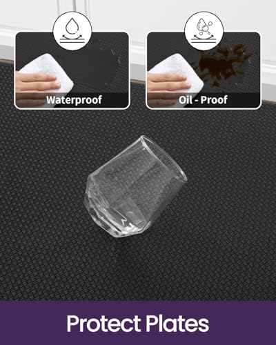 Kitchen Floor Mats Cushioned Anti Fatigue (Black / 108"l X 23"w X 0.4"th)
