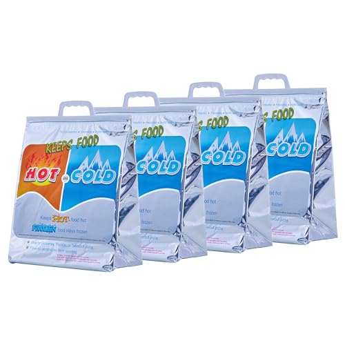 Hot and Cold Insulated Bags for Food Delivery (Medium (Lunch Size))