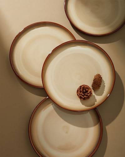 Ceramic Dinnerware Sets for 6 (Brown Yellow / Set (18pcs))