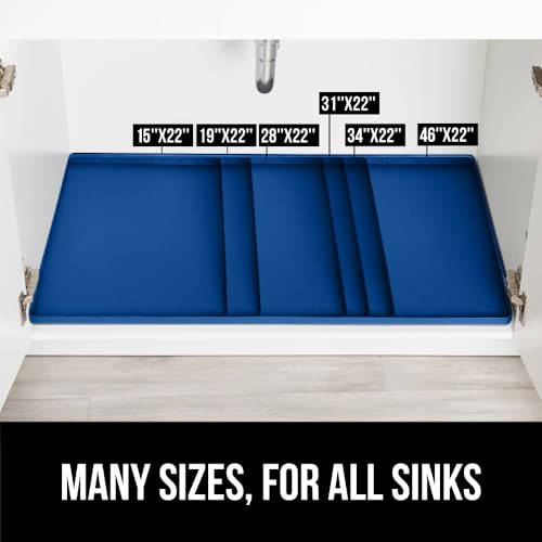Waterproof Silicone Under Sink Mat (Blue / 28"w X 22"l)